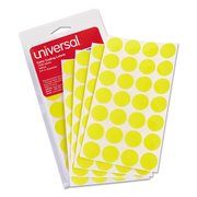 Universal Self-Adhesive Removable Color-Coding Labels, 0.75" dia, Yellow, PK1008 UNV40114